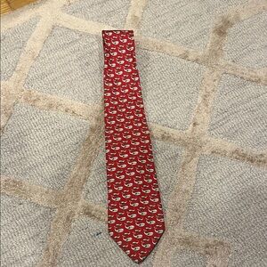 Salvatore Ferragamo Red Tie with whales